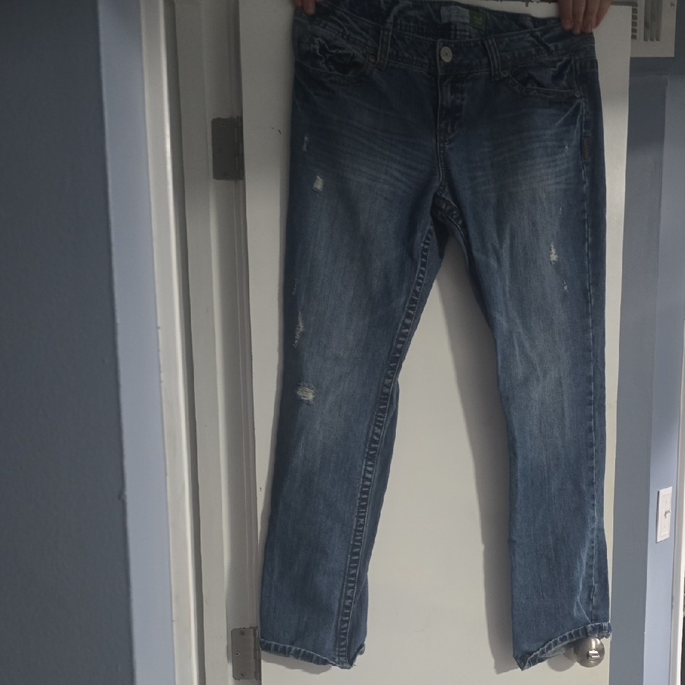 Aeropostale Women's Straight Leg Blue Jeans